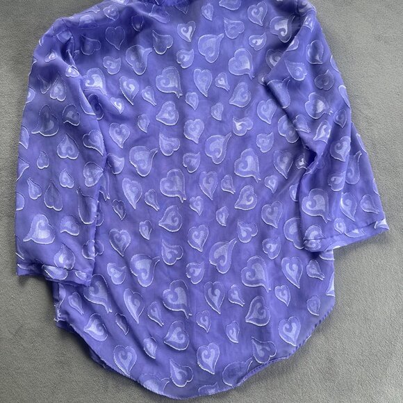 Vintage Victoria’s Secret Sheer Purple Heart Pajama Set | Coquette Y2K Soft Girl - Picture 3 of 15